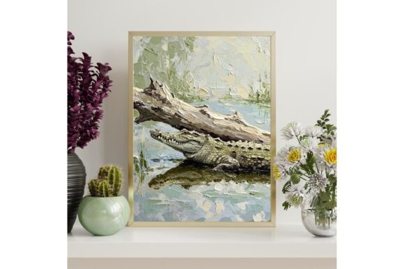 Download Crocodile Oil Painting Printable Wall - Printable wall Collection