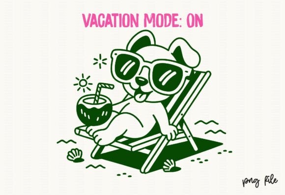 Download Cute Dog Vacation Mode Graphic Tee Png - Png Collection