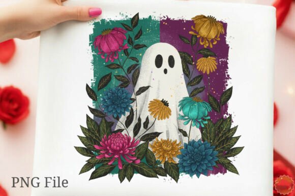 Download Halloween Fall Floral Boho Ghost Png - Png Collection