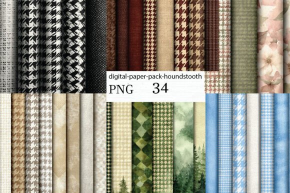 Download Houndstooth Digital Paper Pack PNG - Png Collection