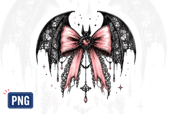 Download Pink Gothic Bat Wing Bow PNG | Halloween - Png Collection