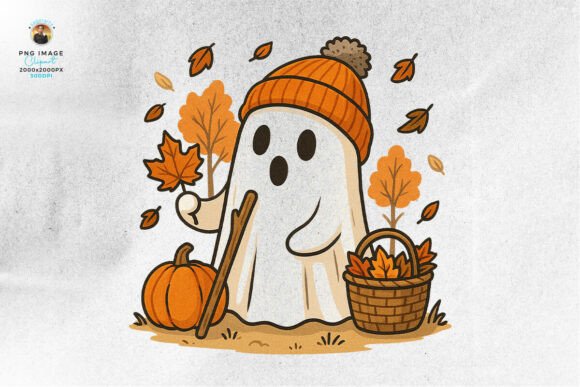 Download Cute Halloween Autumn Ghost Clipart PNG - Png Collection