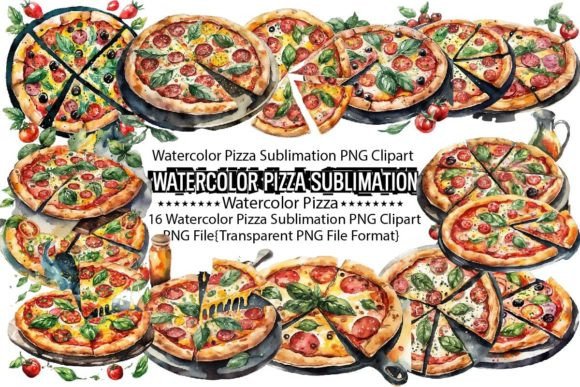 Download Watercolor Pizza PNG Sublimation - Png Collection