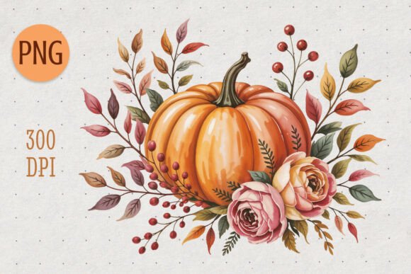 Download Elegant Pumpkin Floral Bouquet PNG - Png Collection