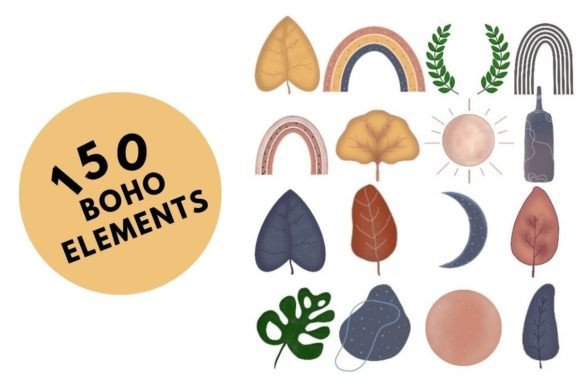 Download 150 Boho Elements Pack PNG - Png Collection