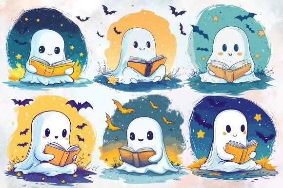 Download Bookish Halloween Ghost PNG Bundle - Png Collection