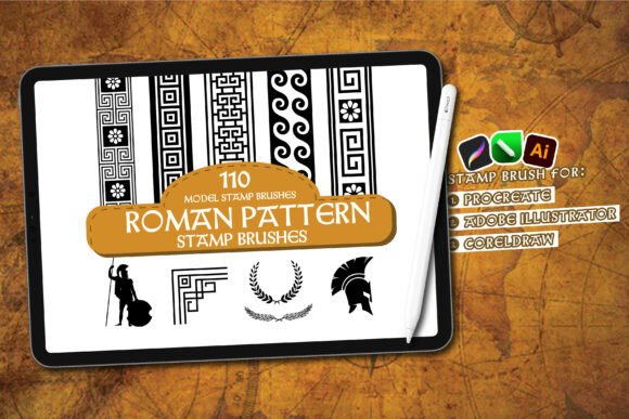 Download 110 Roman Stamp Brush Pattern - Pattern Collection