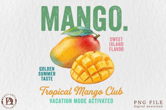 Download Retro Summer Mango Tropical Fruit PNG - Png Collection