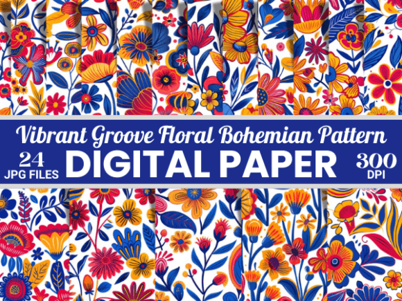 Download Vibrant Groove Floral Bohemian Pattern - Pattern Collection
