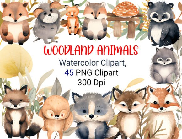 Download Woodland Creatures Watercolor Forest PNG - Png Collection