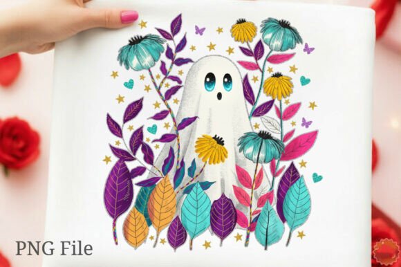 Download Halloween Fall Floral Boho Ghost Png - Png Collection