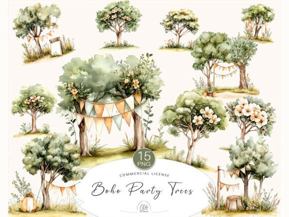 Download Boho Party Tree Cliparts PNG - Png Collection
