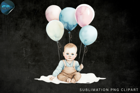 Download Baby with Balloons PNG Clipart - Png Collection
