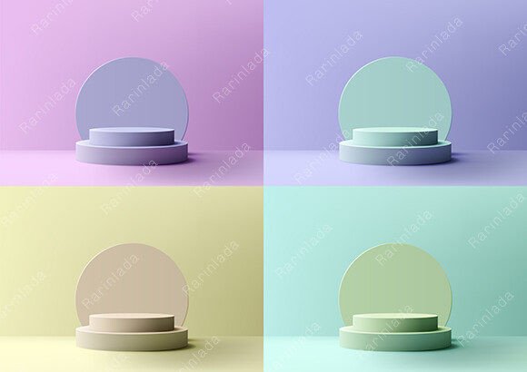 Download Set of 3D Pastel Colors Podium - Pastel Collection