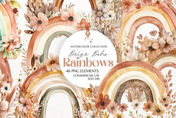 Download Boho Beige Rainbow Clipart PNG - Png Collection