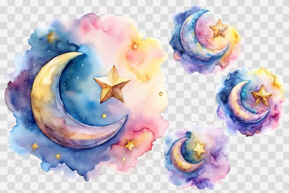 Download Celestial Moon &amp; Star Sublimation PNG - Png Collection