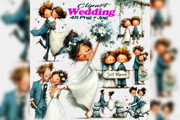 Download Whimsical Wedding Kids PNG Clipart Bride - Png Collection