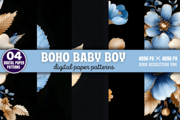 Download Boho Baby Boy Pattern Digital Background - Pattern Collection