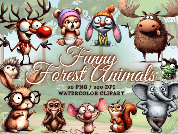 Download Cute Funny Woodland Animals Clipart Png - Png Collection