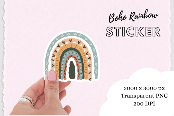 Download Boho Chic Rainbow Sticker Png - Png Collection