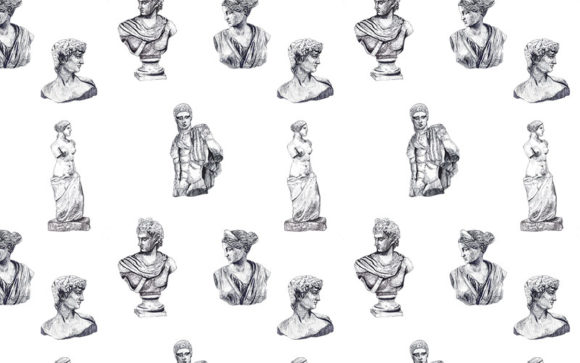 Download Greece Pattern with Ancient Sculptures - Pattern Collection