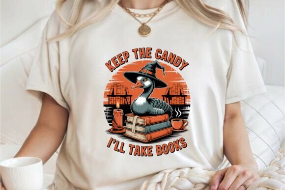 Download Retro Bookish Goose Halloween Vibes PNG - Png Collection