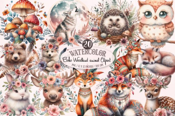 Download Boho Woodland Animal, Baby Animals Png - Png Collection