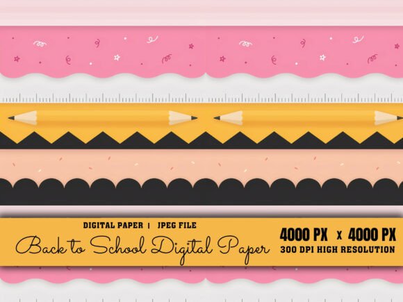 Download School Border Stripe Pattern Digital - Premium Resources