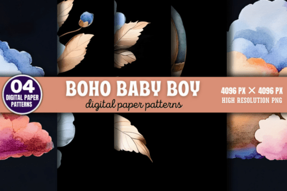 Download Boho Baby Boy Pattern Digital Background - Pattern Collection