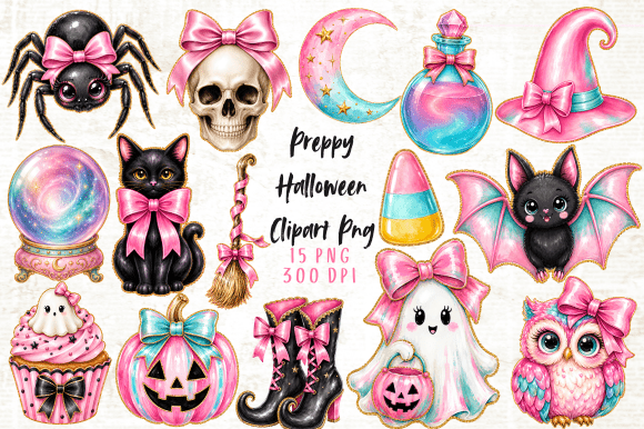 Download Preppy Halloween Clipart PNG Set - Png Collection