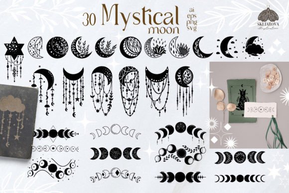 Download Mystical Moon and Moon Phases SVG PNG - Png Collection