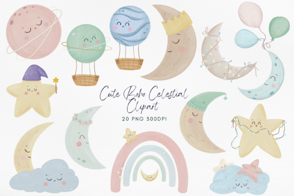 Download Cute Boho Celestial PNG Bundle - Png Collection