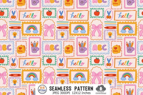 Download Preppy Back to School Pattern Seamless - Premium Resources