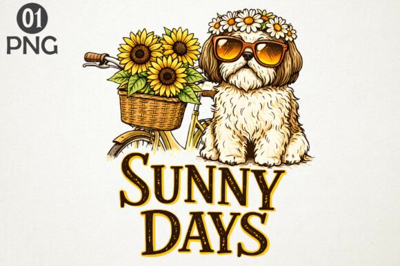 Download Sunny Days Dog PNG Summer Clipart Design - Png Collection
