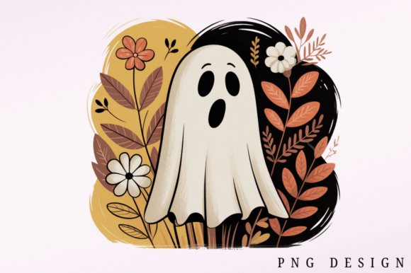 Download Boho Ghost Halloween Fall Floral PNG - Png Collection