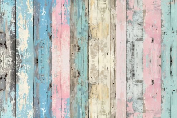 Download Weathered Wooden Planks in Pastel Colors - Pastel Collection