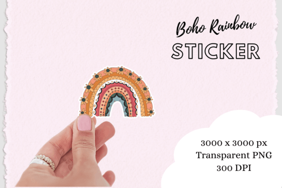 Download Boho Chic Rainbow Sticker Png - Png Collection