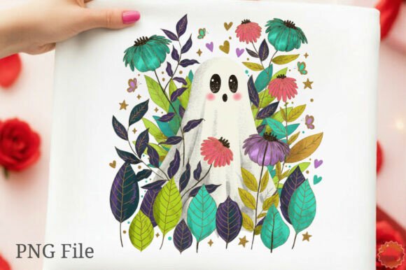 Download Halloween Fall Floral Boho Ghost Png - Png Collection