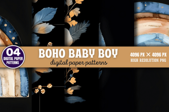 Download Boho Baby Boy Pattern Digital Background - Pattern Collection